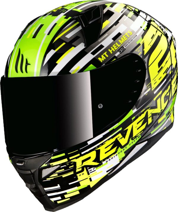 Integrálna prilba na motorku MT Revenge 2 Baye zeleno-fluo žltá Veľkosť: XL