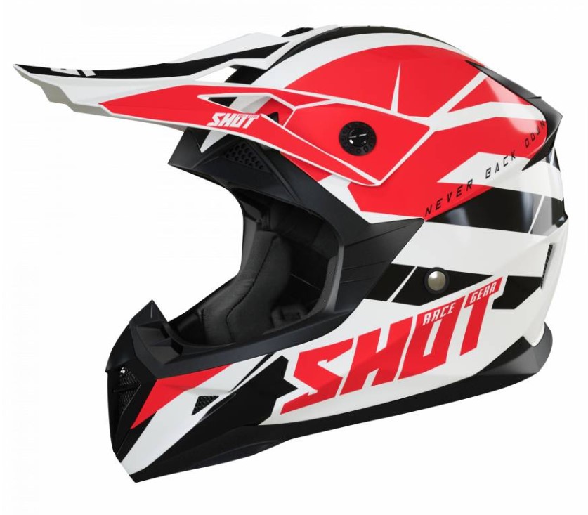 Motokrosová prilba Shot Pulse Revenge čierno-bielo-červená Veľkosť: M