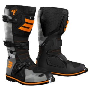 Topánky na motocykel Shot Race 2 čierno-camo-fluo oranžové