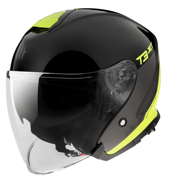 Otvorená prilba na motocykel MT OF504SV Thunder 3 SV Jet Xpert C3 čierno-fluo žltá Veľkosť: XS