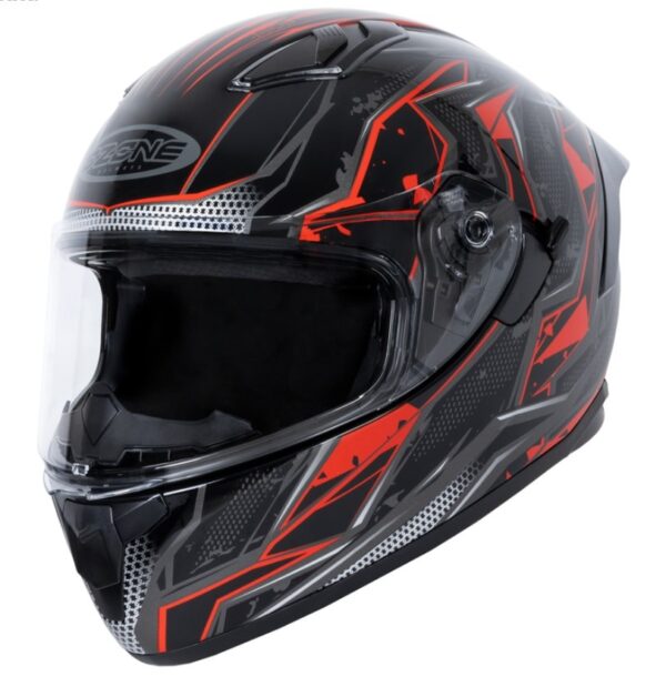 Integrálna prilba na motocykel Ozone Sprint čierno-šedo-fluo červená Veľkosť: S