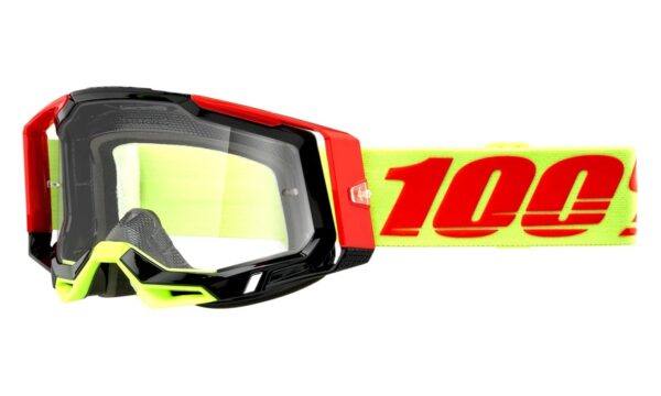 Motokrosové okuliare 100 % RACECRAFT 2 Wiz červeno-žlté (číre plexi)