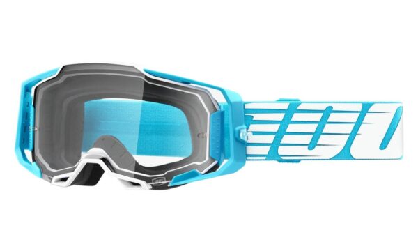 Motokrosové okuliare 100% ARMEGA Oversized Sky tyrkysové (číre plexi)