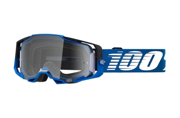 Motokrosové okuliare 100% ARMEGA Rockchuck tmavo modré (číre plexi)