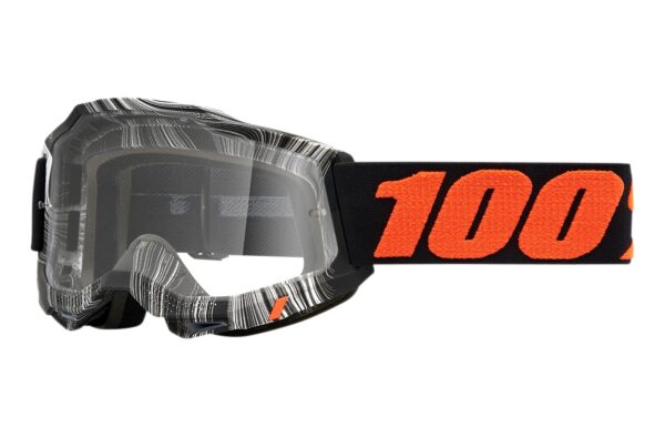 Motokrosové okuliare 100% ACCURI 2 Geospace bielo-oranžovo-čierne (číre plexi)