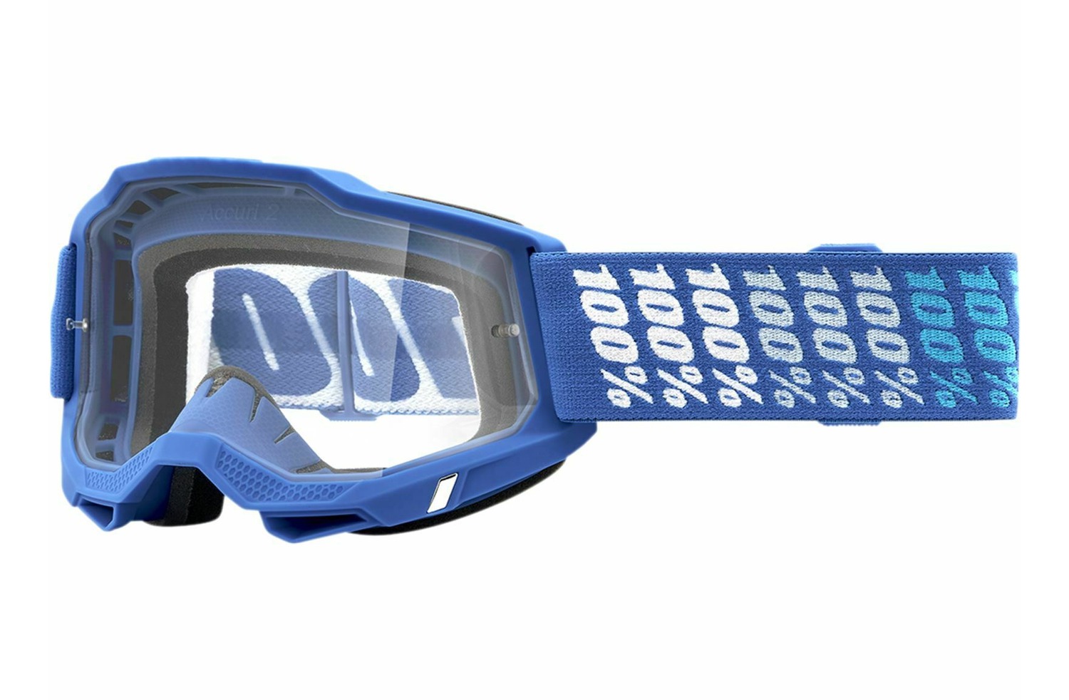 Motokrosové okuliare 100% ACCURI 2 Yarger bielo-modré (číre plexi)