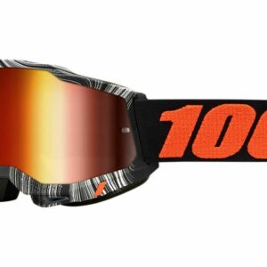 Motokrosové okuliare 100% ACCURI 2 Geospace oranžovo-čierne (červené plexi)