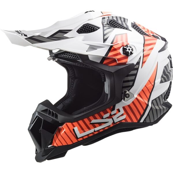 Motokrosová prilba LS2 MX700 Subverter Astro bielo-oranžová Veľkosť: XS