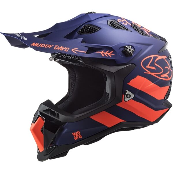 Motokrosová prilba LS2 MX700 Subverter Cargo modro-fluo oranžová matná Veľkosť: L