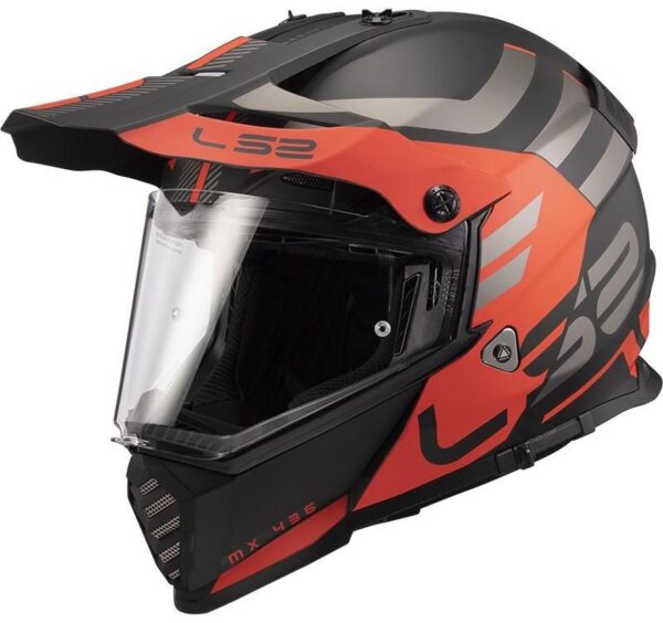 Enduro prilba LS2 MX436 Pioneer Evo Adventurer čierno-oranžová matná Veľkosť: S