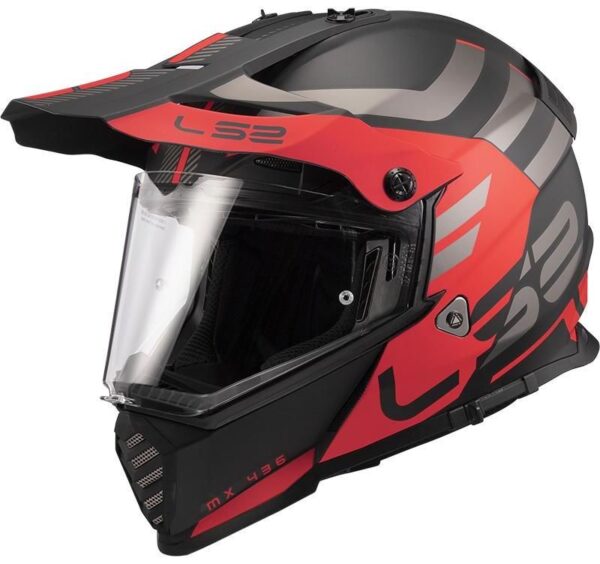 Enduro prilba LS2 MX436 Pioneer Evo Adventurer čierno-červená matná Veľkosť: XS