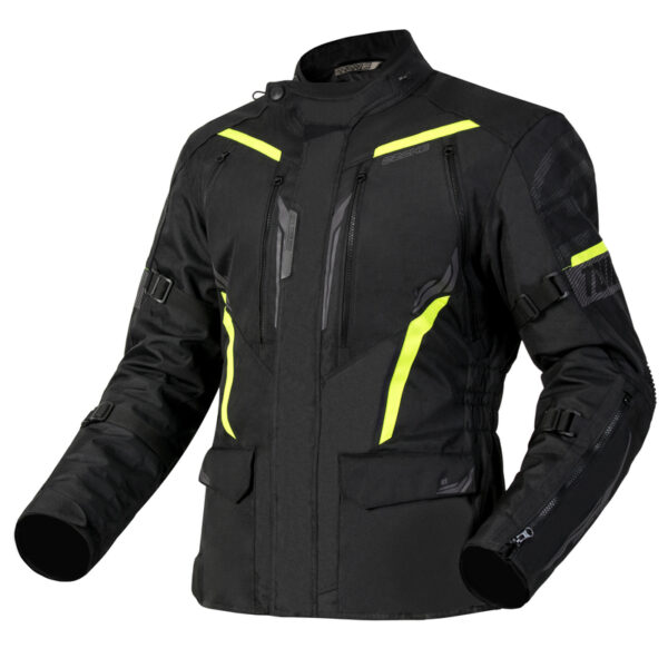 Bunda na motocykel Ozone Tour III čierno-antracitovo-fluo žltá Veľkosť: XS