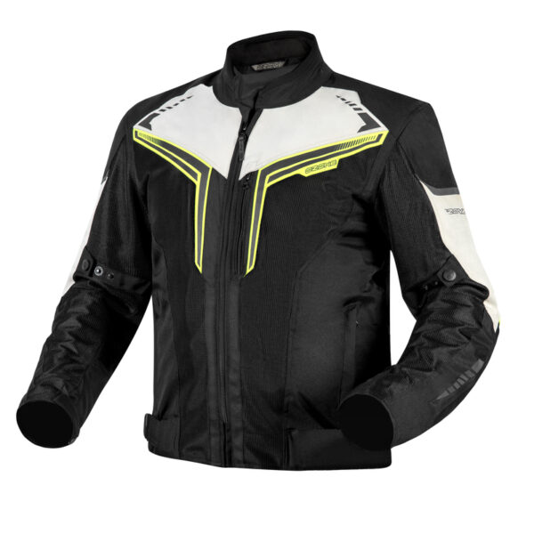 Bunda na motocykel Ozone Flow čierno-šedo-fluo žltá Veľkosť: 4XL
