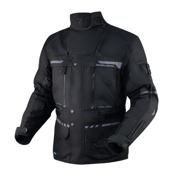 Bunda na motocykel Rebelhorn Cubby IV čierná Veľkosť: 9XL