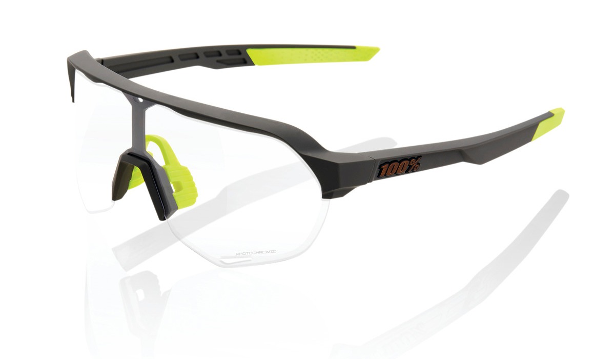 Slnečné okuliare 100% S2 Soft Tact Cool Grey šedo-žlté (fotochromatické sklo)