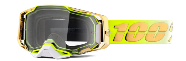 Motokrosové okuliare 100% ARMEGA Feelgood zlaté (číre plexi)