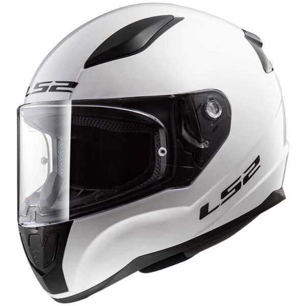 Detská integrálna prilba na motocykel LS2 FF353 Rapid Mini Single Mono lesklá biela Veľkosť: L
