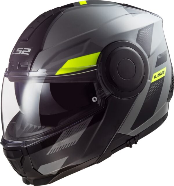 Vyklápacia prilba na motocykel LS2 FF902 Scope Max Nardo šedo-fluo žltá Veľkosť: XS