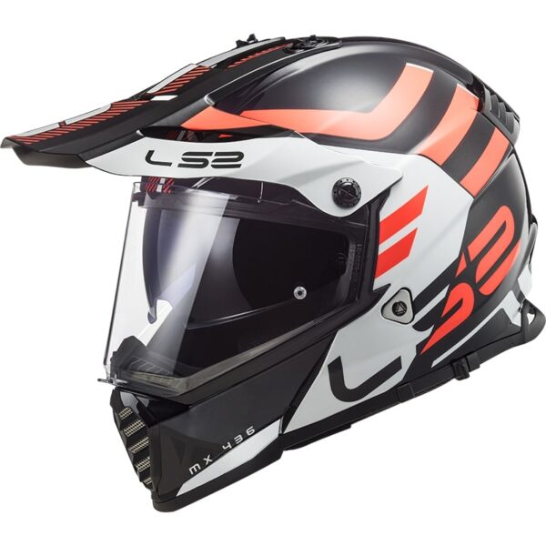 Enduro prilba LS2 MX436 Pioneer EVO Adventurer čierno-bielo-oranžová Veľkosť: XL