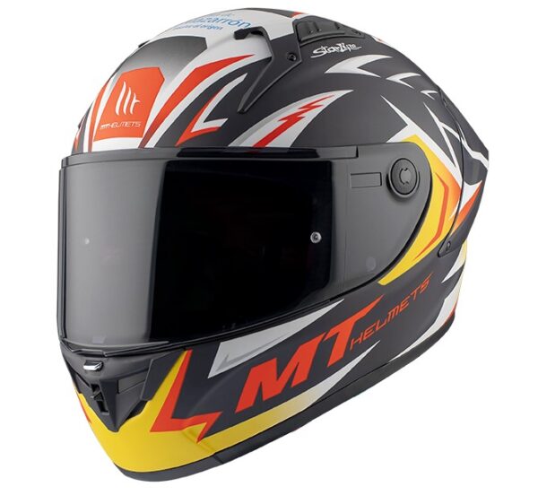 Integrálna prilba na motocykel MT FF103PLUSC KRE+ Carbon Acosta A37 čierno-bielo-oranžová leskla Veľkosť: 2XL