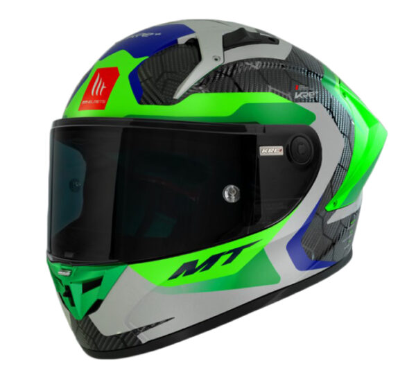 Integrálna prilba na motocykel MT KRE+ Carbon Powerful šedo-zelená Veľkosť: 2XL