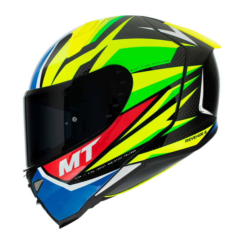 Integrálna prilba na motocykel MT FF110 Revenge 2 Kley modro-fluo žltá Veľkosť: XS