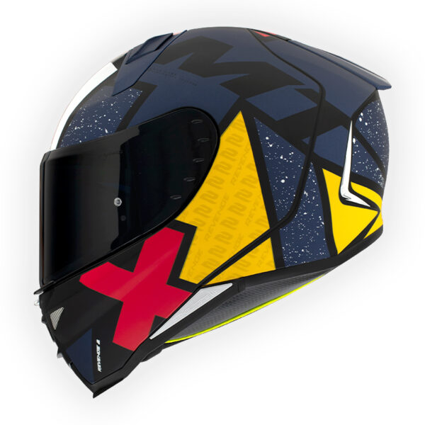 Integrálna prilba na motocykel MT FF110 Revenge 2 Light modro-červeno-žltá matná Veľkosť: 2XL