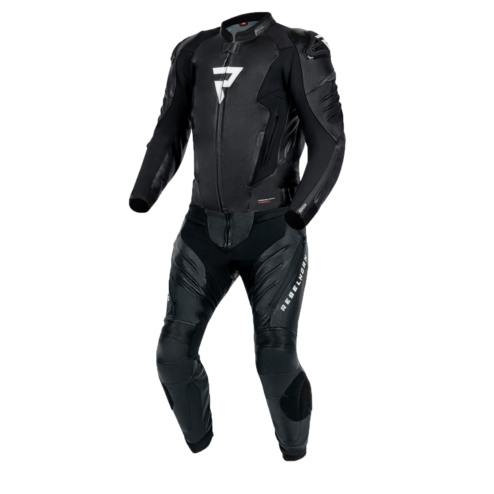 Kombinéza na motocykel Rebelhorn Veľko čierno-biela Veľkosť: 46