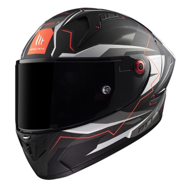 Integrálna prilba na motocykel MT KRE+ Carbon Kraker C5 červeno-sivo-černá Veľkosť: XL