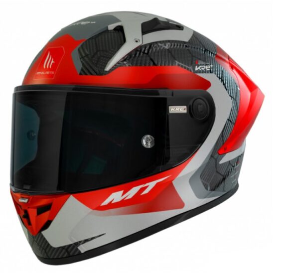 Integrálna prilba na motocykel MT KRE+ Powerful šedo-červená Veľkosť: 2XL