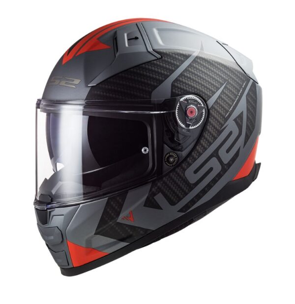Prilba na motocykel LS2 FF811 Vector II Splitter titanovo-sivo-červená Veľkosť: 2XS