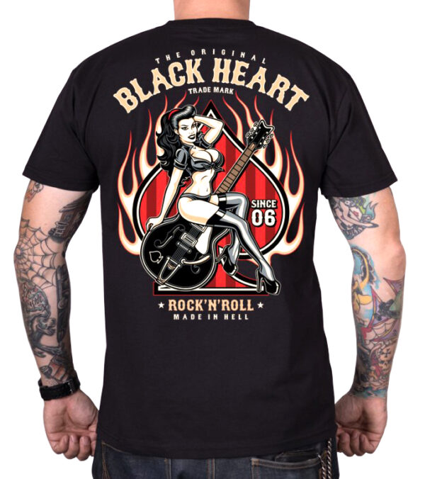 Pánske tričko Black Heart Pin Up Flames Veľkosť: XL