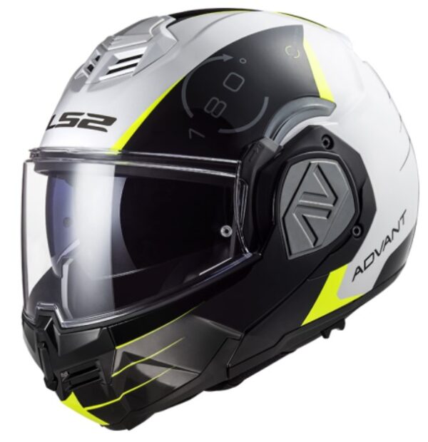 Preklápacia prilba na motocykel  LS2 FF906 Advant Codex 06 čierno-bielo-fluo žltá Veľkosť: XS