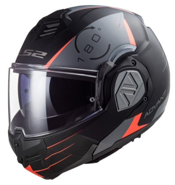 Preklápacia prilba na motocykel  LS2 FF906 Advant Codex 06 červeno-čierno-sivo-titanová Veľkosť: XS