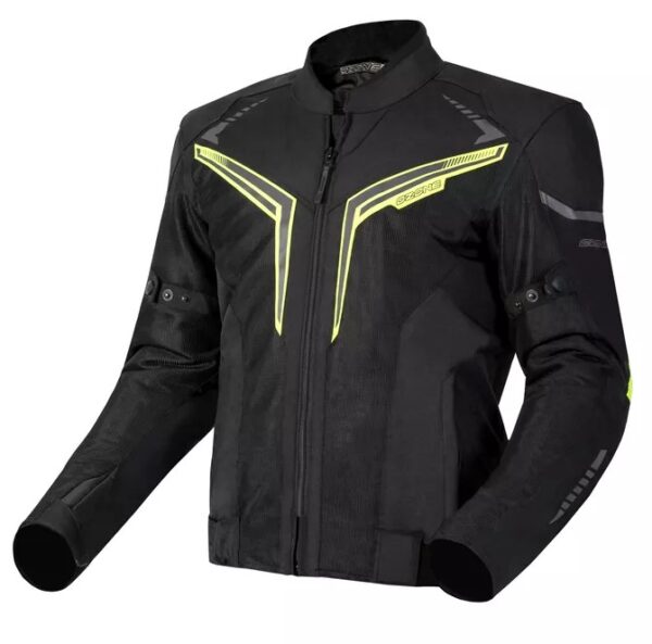 Bunda na motocykel Ozone Flow čierno-fluo žltá Veľkosť: XS
