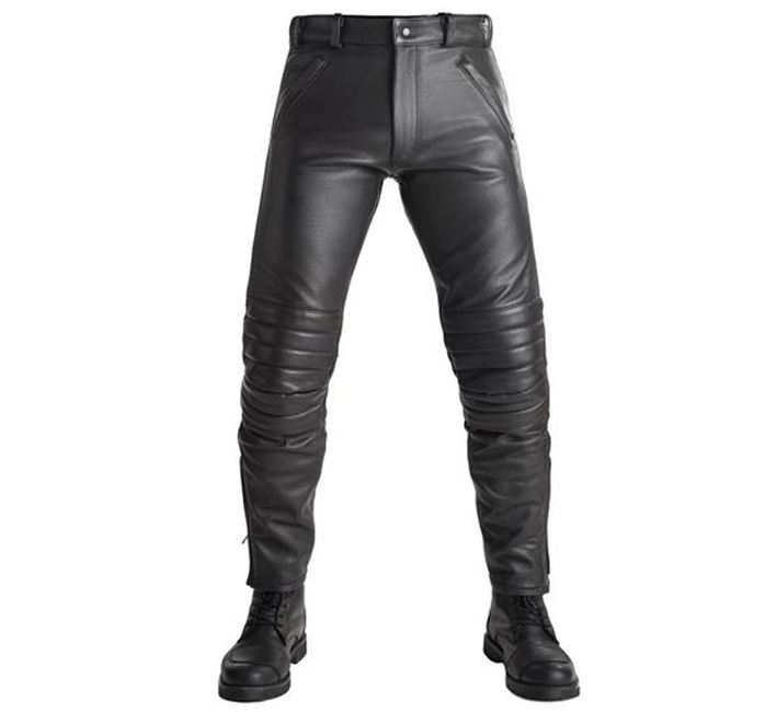 Kožené nohavice na motocykel PANDO MOTO Katana Slim čierne Veľkosť: W32/L36
