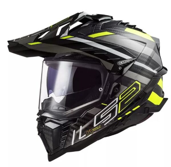 Enduro prilba LS2 MX701 Explorer C Edge 06 čierno-sivo-fluo žltá Veľkosť: XS