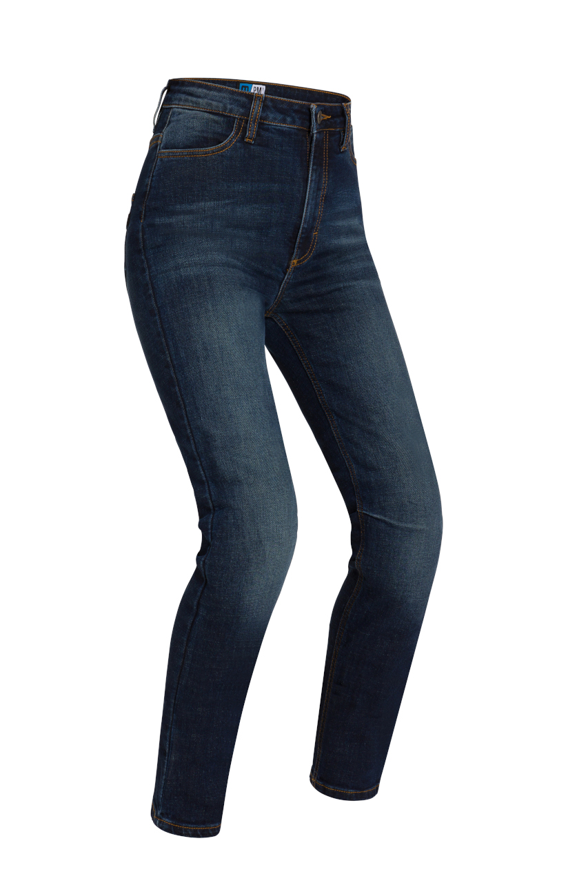 Dámske jeansy na motocykel PMJ Sara modré Veľkosť: 28