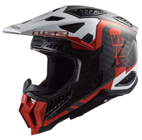 Motokrosová prilba LS2 MX703 C X-Force Victory čierno-červeno-bielá Veľkosť: L