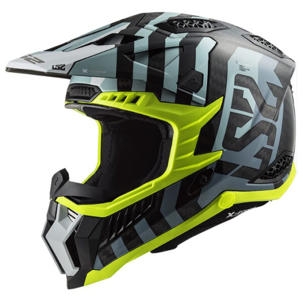 Motokrosová prilba LS2 MX703 C X-Force Barrier čierno-modro-fluo žltá Veľkosť: S