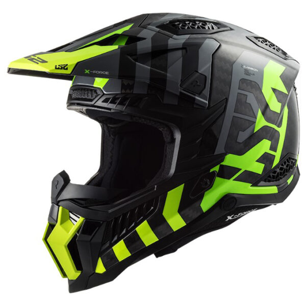Motokrosová prilba LS2 MX703 C X-Force Barrier H-V čierno-sivo-fluo žltá Veľkosť: 2XL