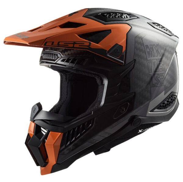Motokrosová prilba LS2 MX703 C X-Force Victory čierno-titanovo-oranžová Veľkosť: L