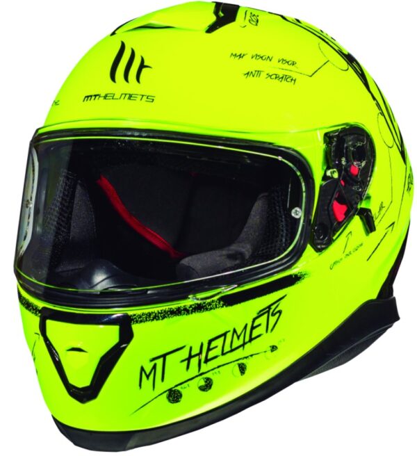 Integrálna prilba na motorku MT Thunder 3 SV Board fluo žltá Veľkosť: 2XL