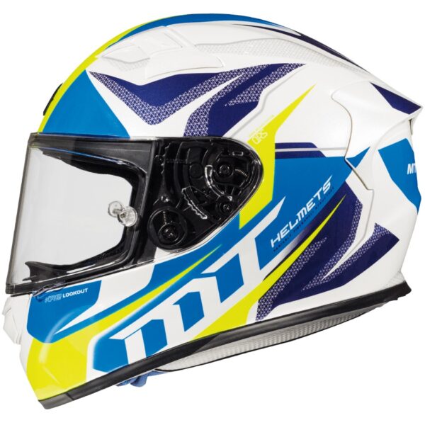 Integrálna prilba na motocykel MT Kre Lookout bielo-modro-fluo žltá Veľkosť: L