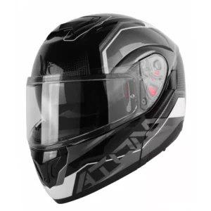 Vyklápacia prilba na motocykel MT Atom SV Quark čierno-šedo-biela lesklá
