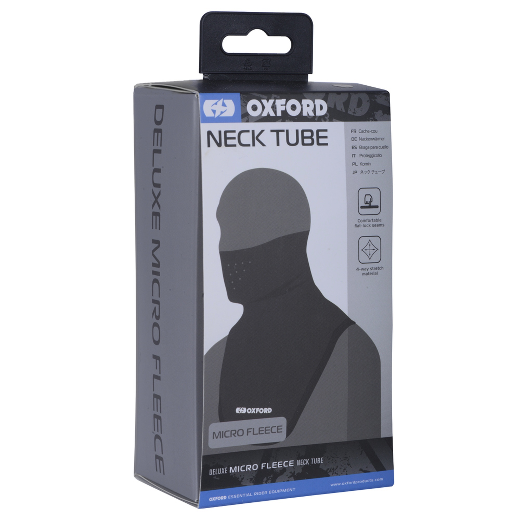 Nákrčník Deluxe Micro Fleece, OXFORD (čierny, s prieduchy a dlhým golierom)